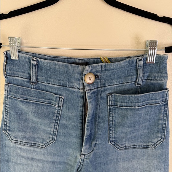Anthropologie The Colette Crop Wide-Leg Jeans by Maeve Size 28P palms wash - Picture 5 of 15
